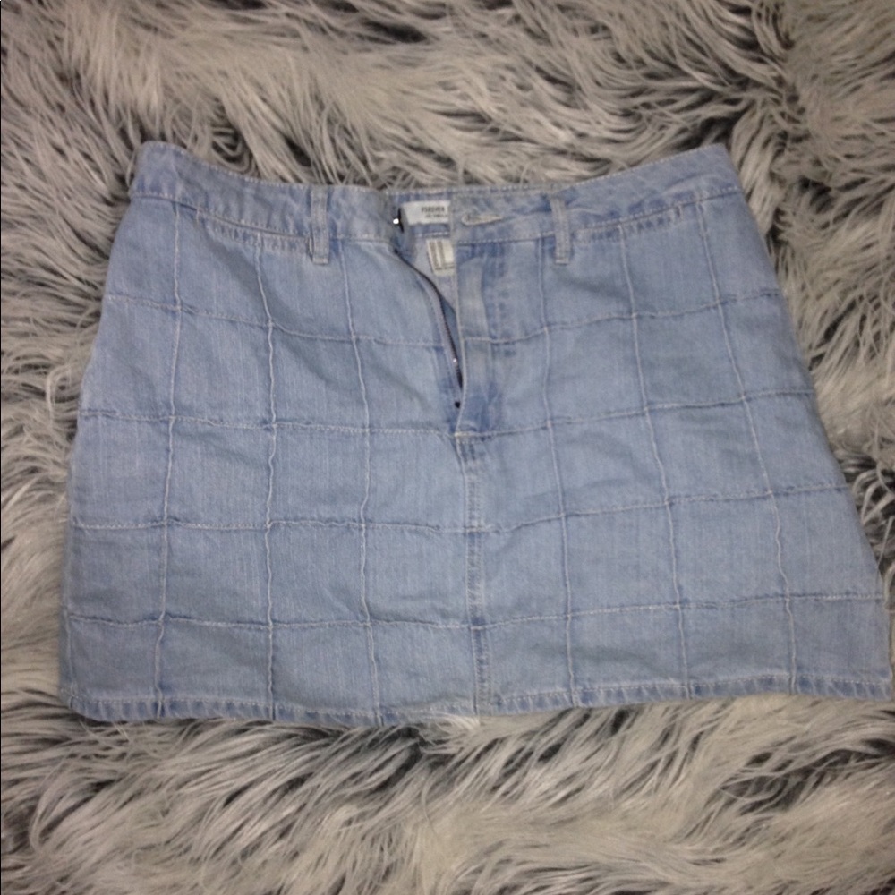 CHECKERED DENIM SKIRT